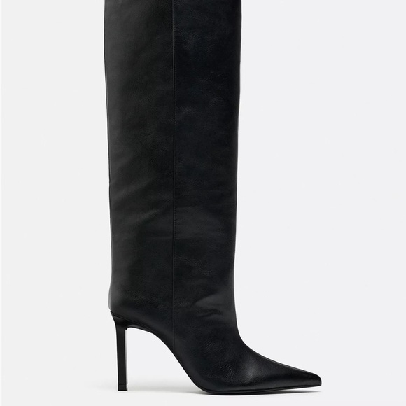 Zara Shoes - Zara Black Knee-High Leather Boots